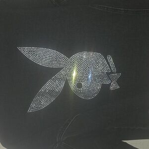 Playboy Bunny Rhinestone Blqck Jean jacket